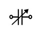 Electronic symbol for a variable capacitor