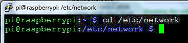 Go to the /etc/network directory.