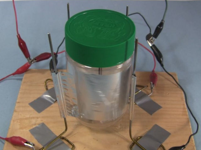 Simple to make corona motor, a type of electrostatic motor.