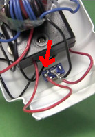 Battery positive is soldered to the other leg of the switch.