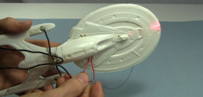 Testing the laser diode in the Star Trek Enterprise.