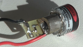 Minimal laser diode parts taken from a Pet Laser Toy.